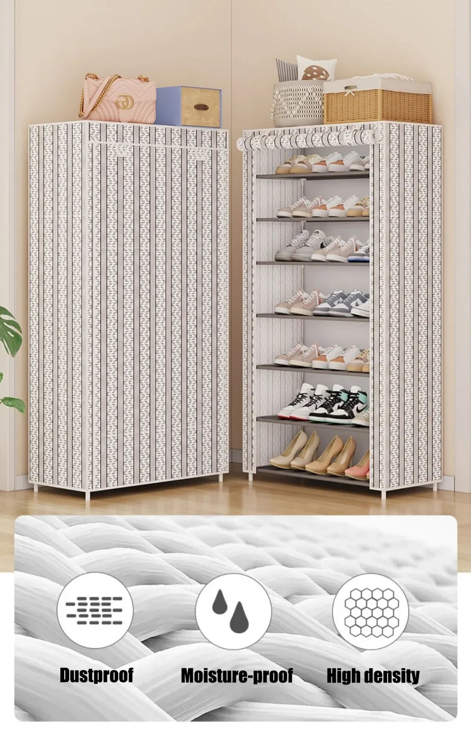 Shoe Cabinet Dustproof Fabric Organizer Household Simple Storage Multilayer Shoe Rack Nonwovens Economic Type Shoe Rack Cabinet