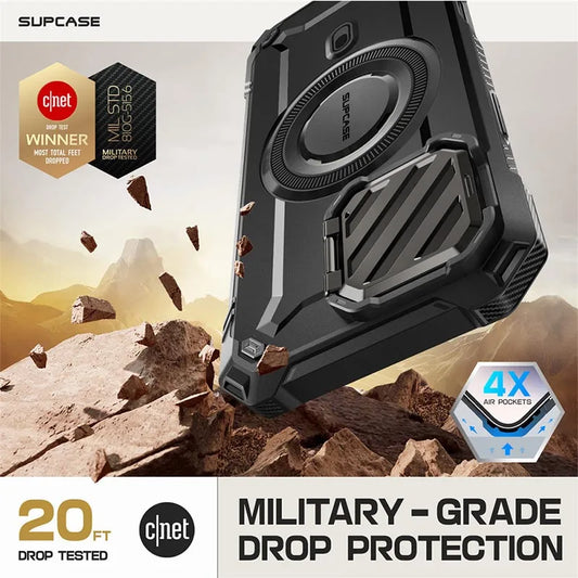 For iPhone 16 Case 6.1" 2024 UB Mag XT Heavy Duty Rugged Strong Phone Case with Camera Cover Kickstand
