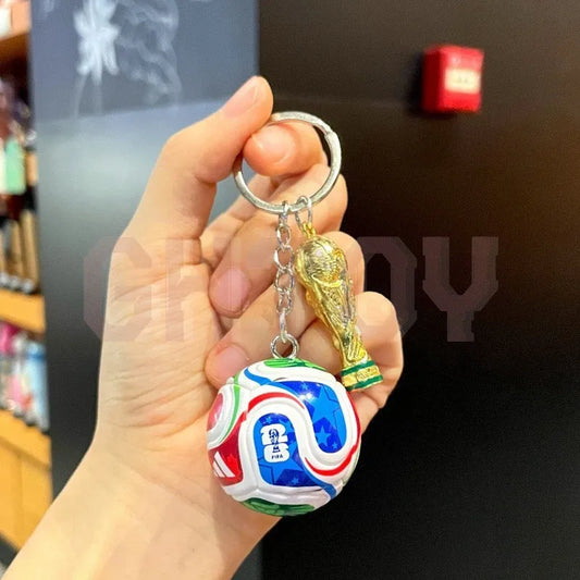 2026 Football Trophy Metal Keychain Soccer Fan Souvenir Collectible