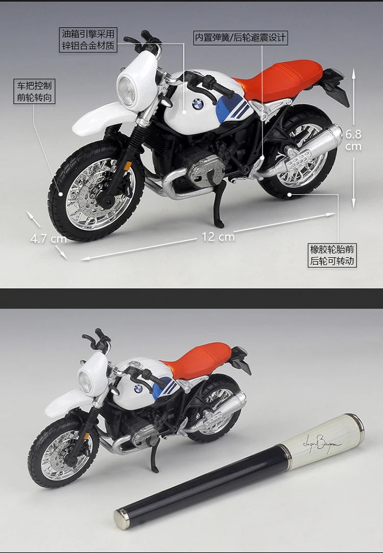 1 18 Scale BMW R nineT Urban GS Diecast Motorcycle Model