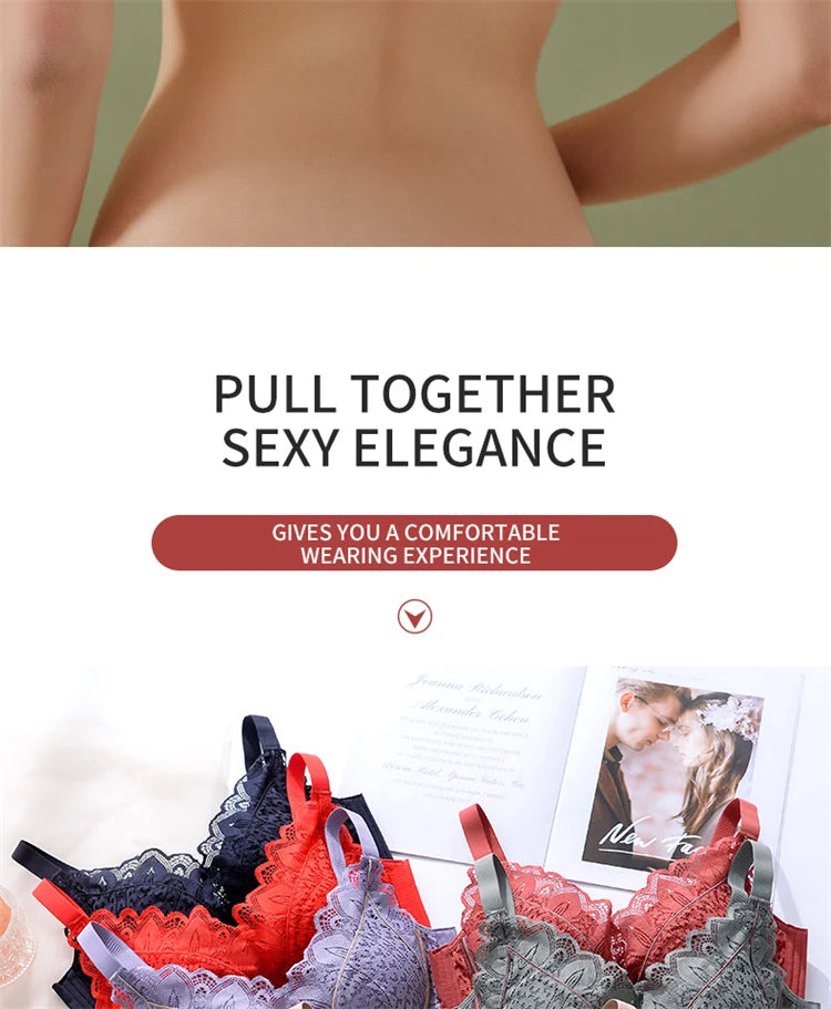 Women’s Push-Up Wire-Free Bra – Comfortable Adjustable Straps Bralette