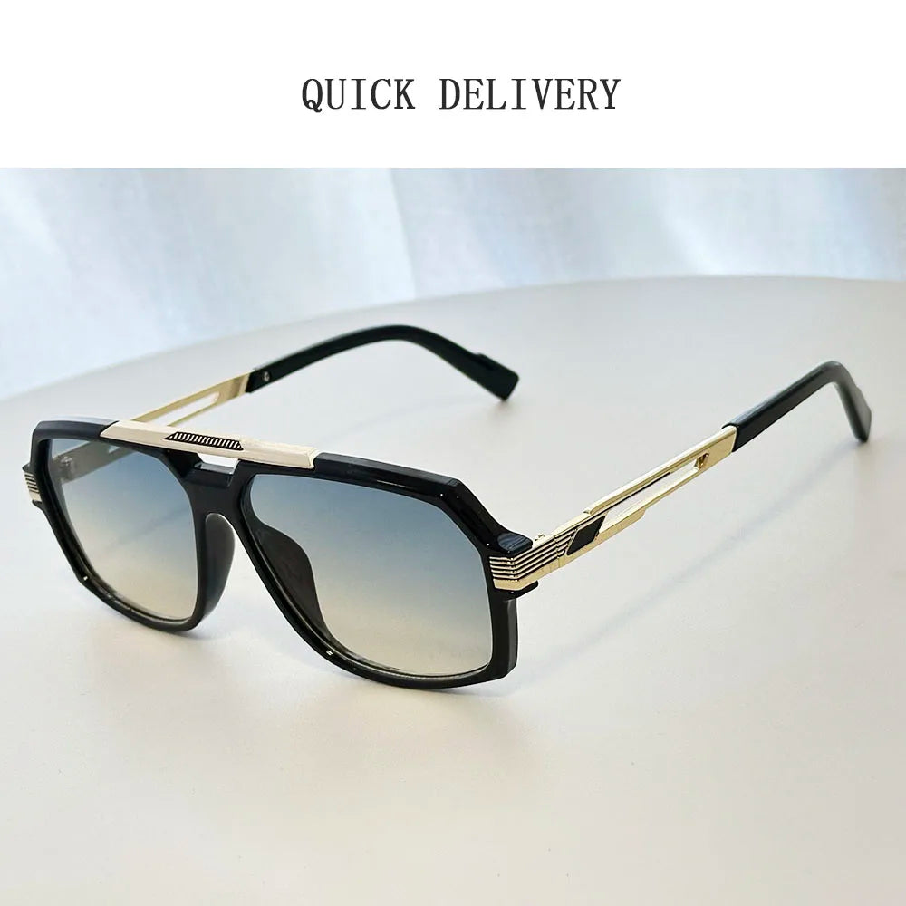 Vintage Square Alloy Frame Sunglasses With UV400 Protection