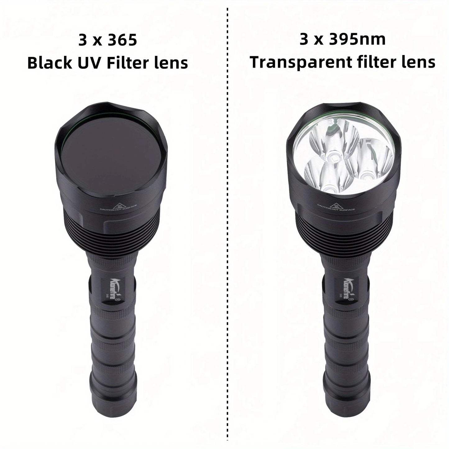 60W 365nm 395nm UV LED Blacklight Flashlight