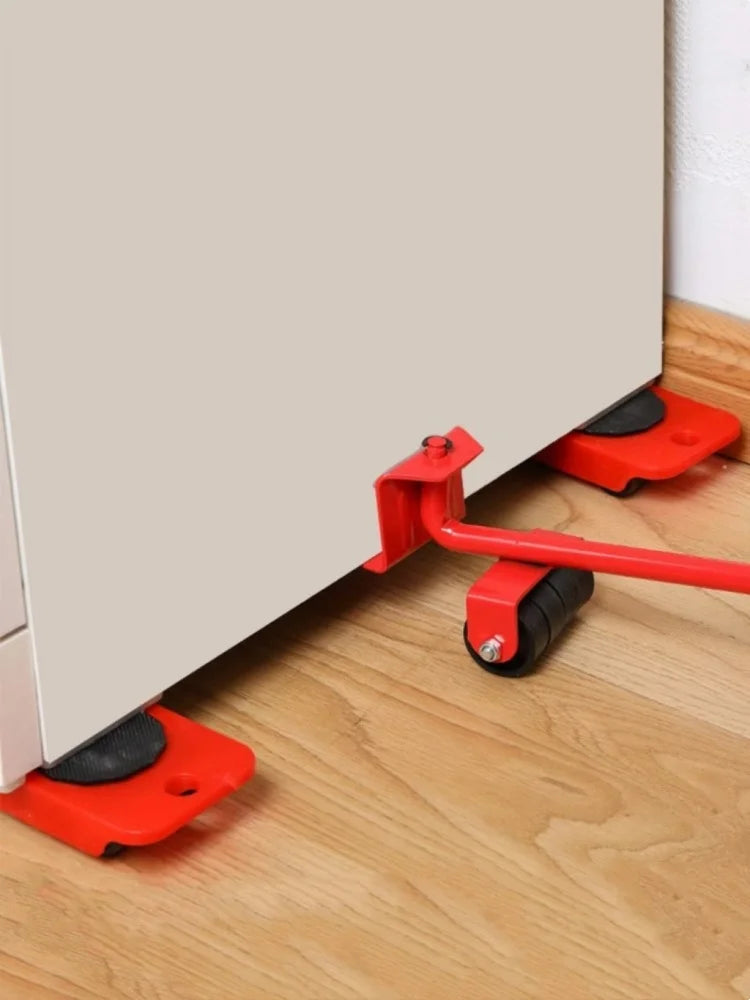 5Pcs/set Furniture Mover Tool Set Heavy Stuffs Moving Roller with Bar Furniture Mover Lifter with Wheel Professional Moving Tool