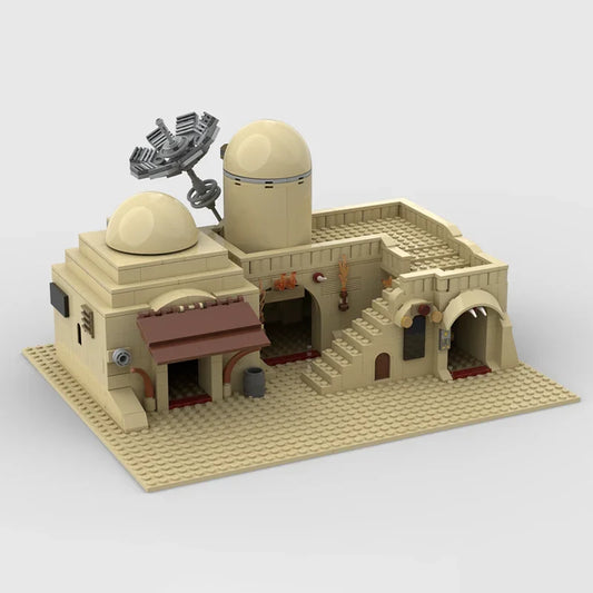 636PCSStar Battle Tatooine Double Building Slums Modularity DIY Toy Creative Construction Blocks Festival Gift for
