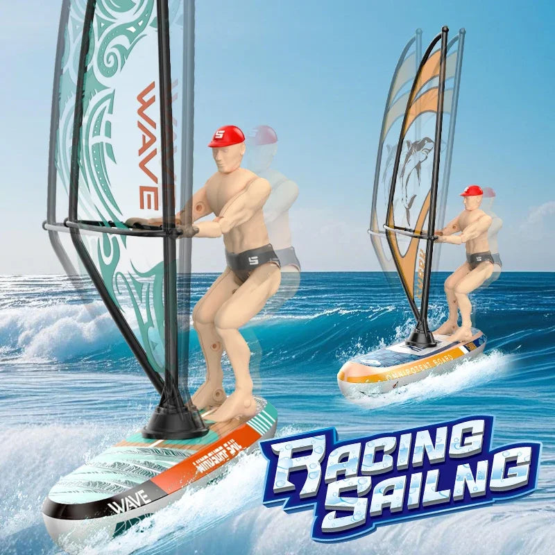 Rc Boat Sailboat Yachting Kayaking Remote Control Sailing Rowing Boat Paddling Summer Pool Waterproof Water Competition Toy