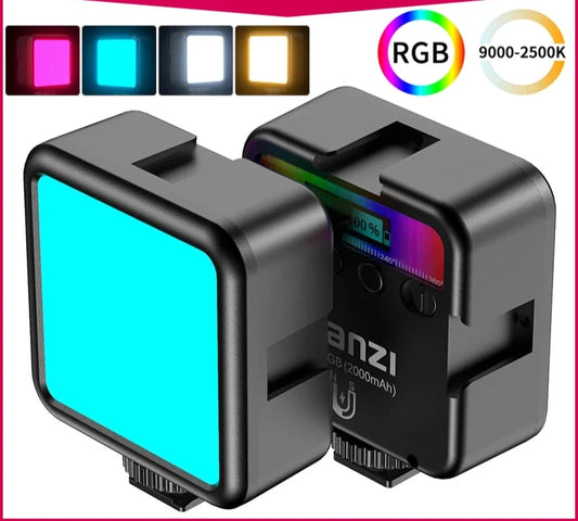 Mini RGB LED Video Light 2700K-9000K On Camera Fill Light Photography Lighting Pocket Live Tiktok Vlog Light lamp