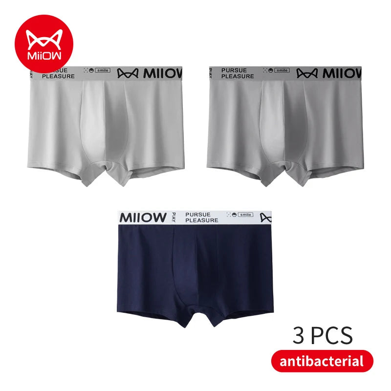 3-Pack Men’s Cotton Graphene Boxers – Soft, Antibacterial, 4XL Underwear