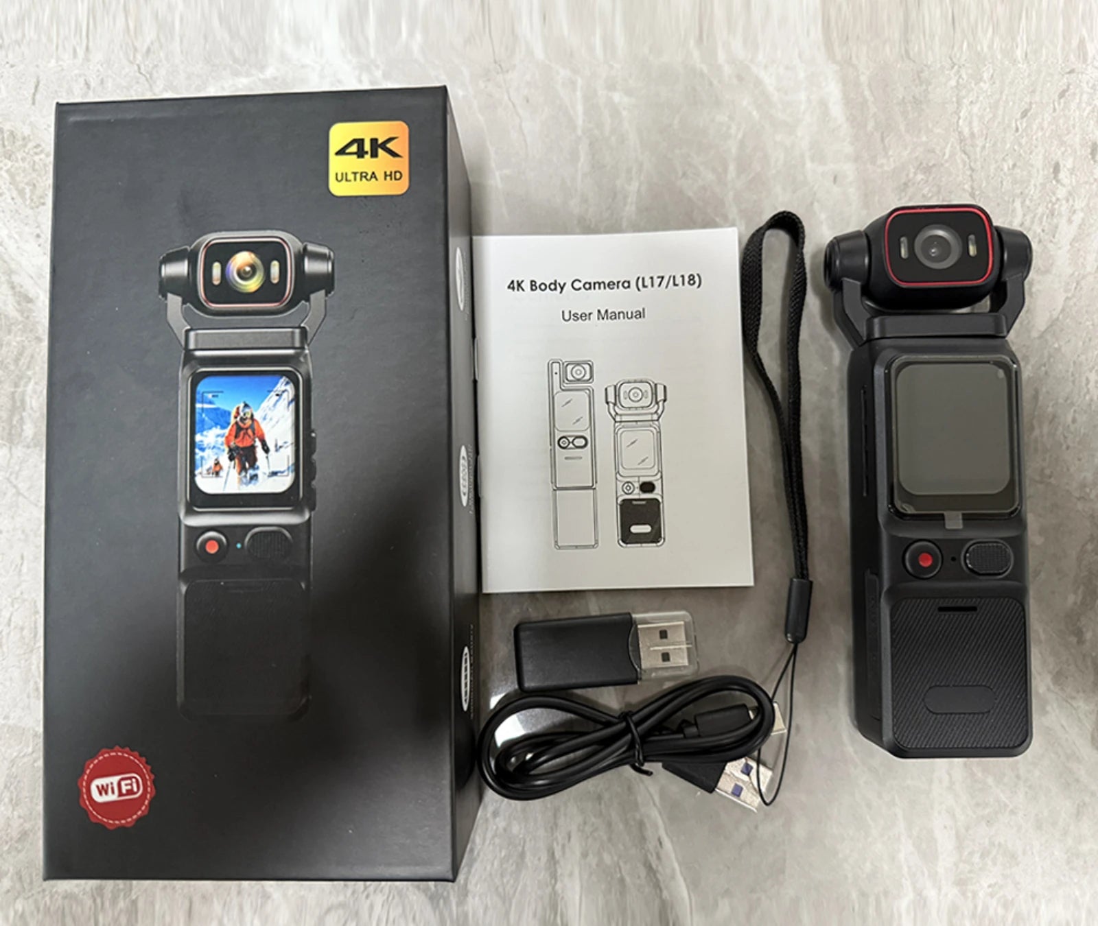 Pocket Action Camera 4K Moto Recording BodyCam 1.69