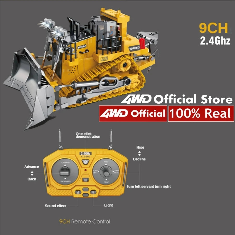 Remote Control Excavator Toy Radio Controlled RC Dump Truck Vehicle Crawler Bulldozer Construction Car Gifts for Boys
