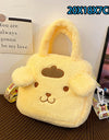 Sanrio Cartoon Plush Shoulder Bags Hello Kitty Kuromi Melody Cute Crossbody Bag Anime Children Handbag
