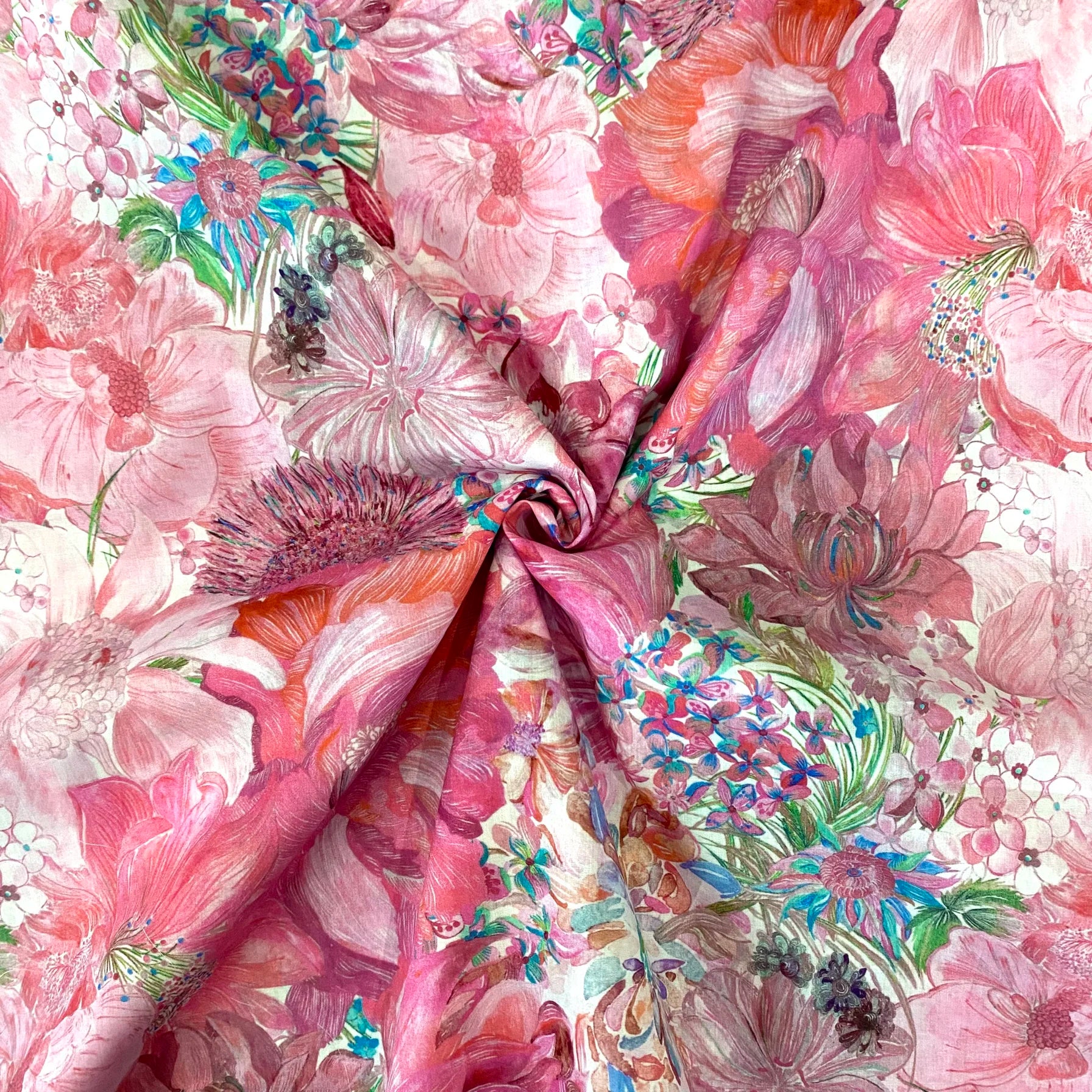 1M/2M/3M 80S Small marina seaflower Like Liberty Fabric Digital Printing For Sewing Cloth Dresses Kids Designer Handmade Fabric