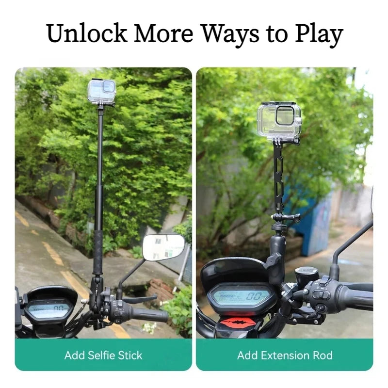 Action Camera Bicycle Motorcycle Handlebar Mount Selfie Stick Bracket