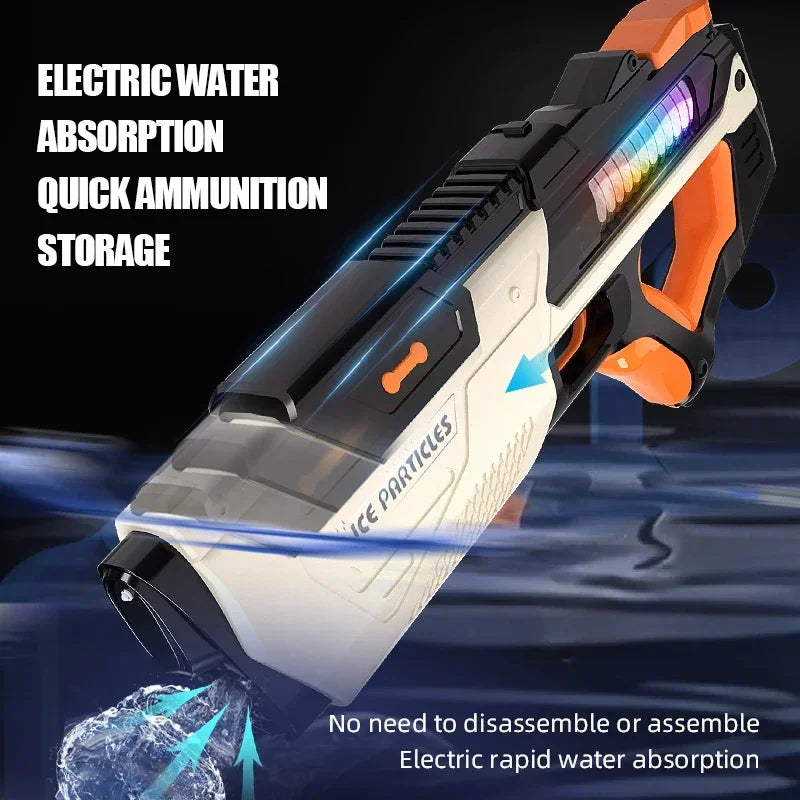 Full Electric Automatic Water Storage Gun – Portable Rechargeable Water Blaster for Summer Outdoor Play