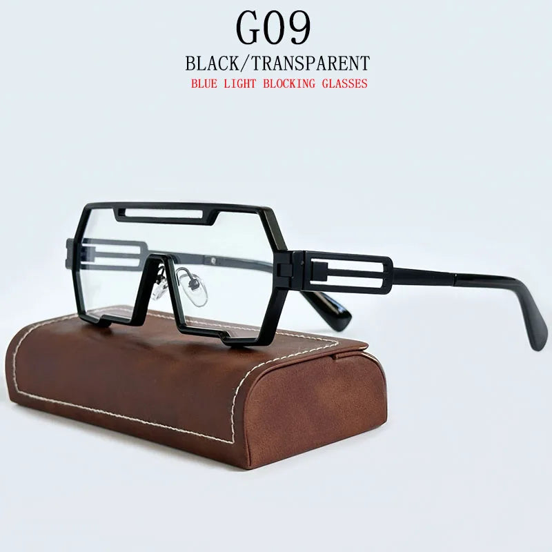 Square Steampunk Metal Sunglasses With UV400 Protection
