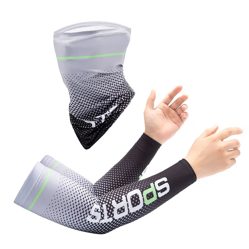 Unisex Cooling Arm Sleeves Sports Running UV Sun Protection Outdoor Hiking Fishing Cycling Arm Sleeves Protection