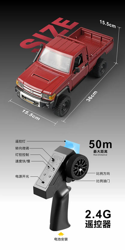 1:12 Rc Auto Mn Model Mn82 Retro Full-Scale Simulatie Lc79 Rtr 2.4G 4wd 280 Motor Afstandsbediening Pick-Up Rc Truck Model Auto