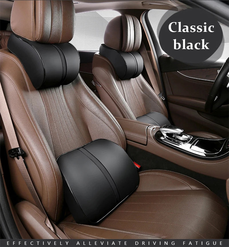 PU Leather Car Headrest Breathable Head Neck Rest Pillow Memory Foam Car Seat Head Support Pillow Neck Cushion Car Accessories