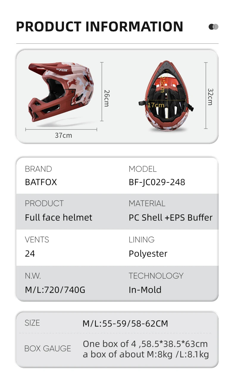 Full Face MTB Cycling Helmet For Downhill And Off Road Riding