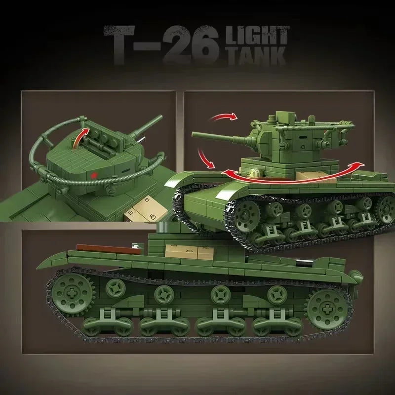 606 Pcs RSO/01 & 37mm Antitank  PaK35/36 WW2 Military SeriesTank Building Blocks  Bricks Model Set Toys for Gifts