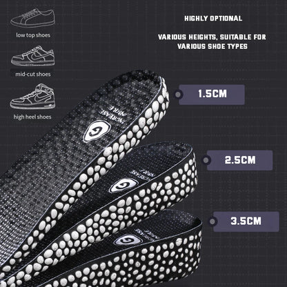 1Pair Height Increase Insoles Templates Men Women Shock Absorption Boost Shoes Insole for Feet 1.5cm/2.5cm/3.5cm Growing Sole