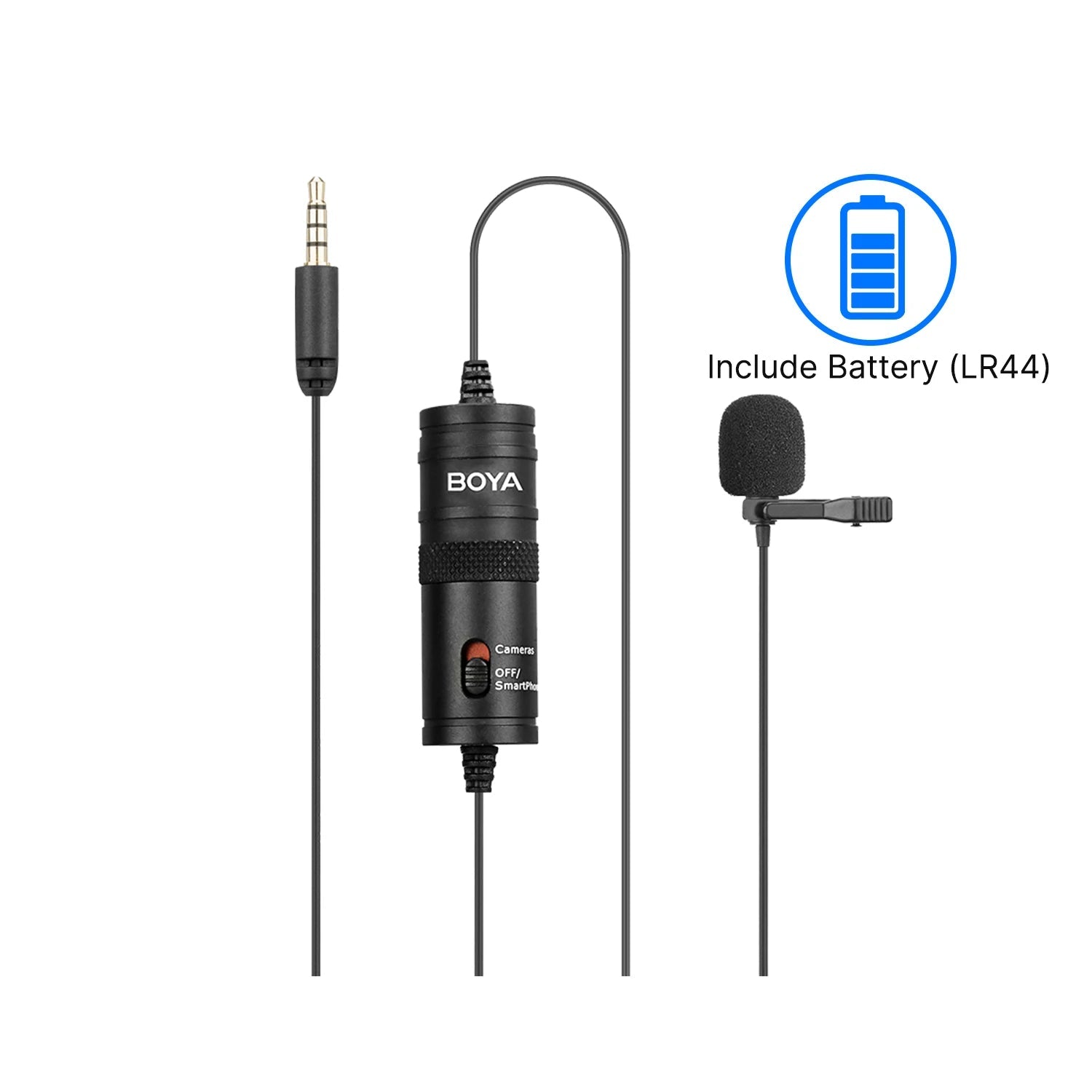 BY-M1 6m Professional Condenser Lavalier Lapel Microphone for PC Computer Laptop Smartphone iPhone DSLR Youtube Streaming