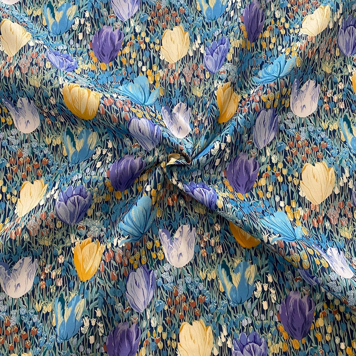 1/5M Amalia Tulip 100% Cotton tana lawn Fabric 80S Like Liberty Printing for Sewing Clothes Dresses Skirt Kids Designer Material