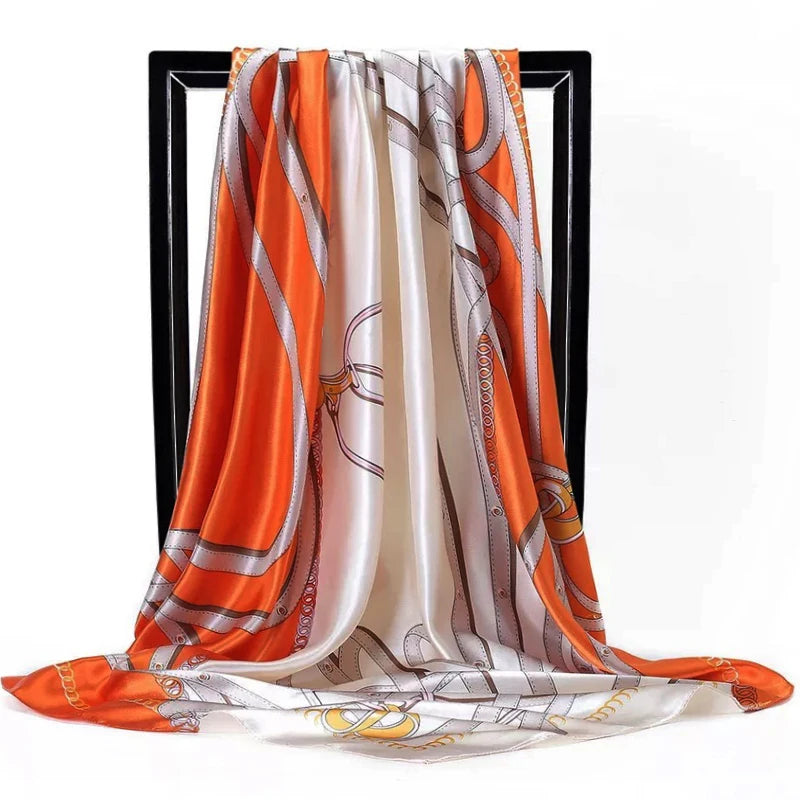 Scarves For Women Print Silk Satin Head Scarf Female Luxury Brand Square Shawl Large Hijab Scarfs