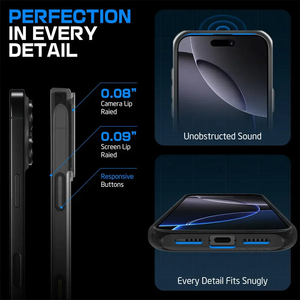 For iPhone 16 Pro Max Case with Camera Control Capture Button UB Mag Stand Series Slim Clear  MagSafe Phone Case