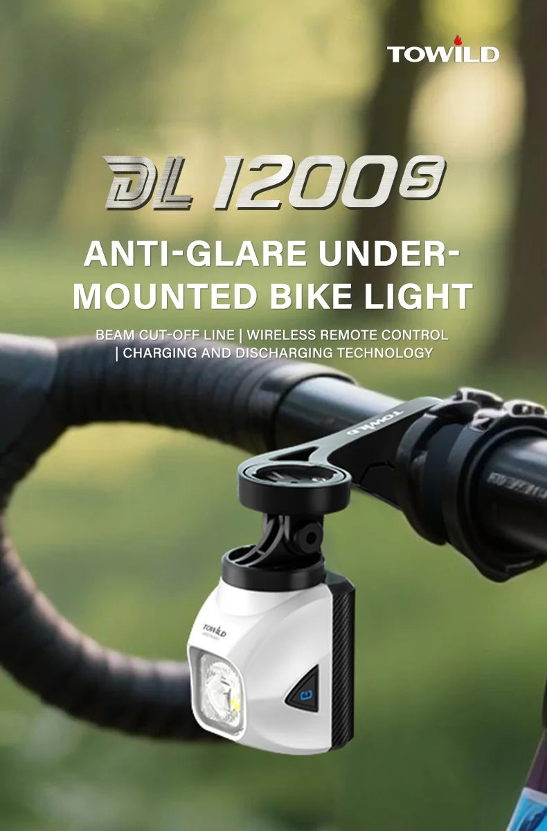 DL1200S Bicycle Light With Anti-Glare Cut-Off Line Beam 1500LM Rechargeable Led Bike Front Lights Mtb Cycling Headlights