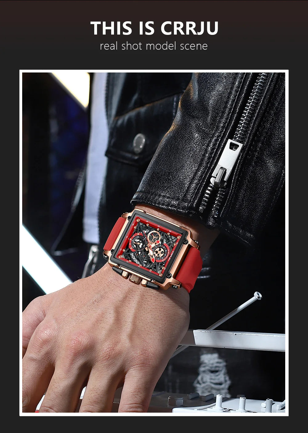 Men's Sports Chronograph Wrist Watch For Men Army Silicone strap Square Quartz Stop Watch Clock Man Relogios Masculino