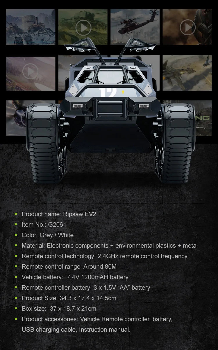 RC Car High-speed Electric Off-road Tank Stunt Car  Crawler Snow Climbing Remote Control Vehicle Toy gift