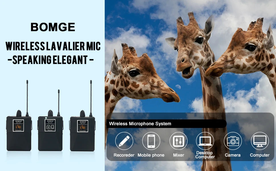 Wireless Lavalier Microphone System with Dual Transmitters for Smartphones Cameras and Live Streaming