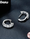 2.0 CT D Color VVS1 EX Moissanite 925 Sterling Silver Hoop Earrings 3.5mm Round Diamond Cut Platinum Plated Earrings