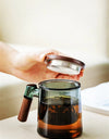 400ml Walnut Wooden Handle Lid Filter Glass Tea Cup Tea Water Separation Scented Tea Cup Office Flower Tea Separation Tea Mug