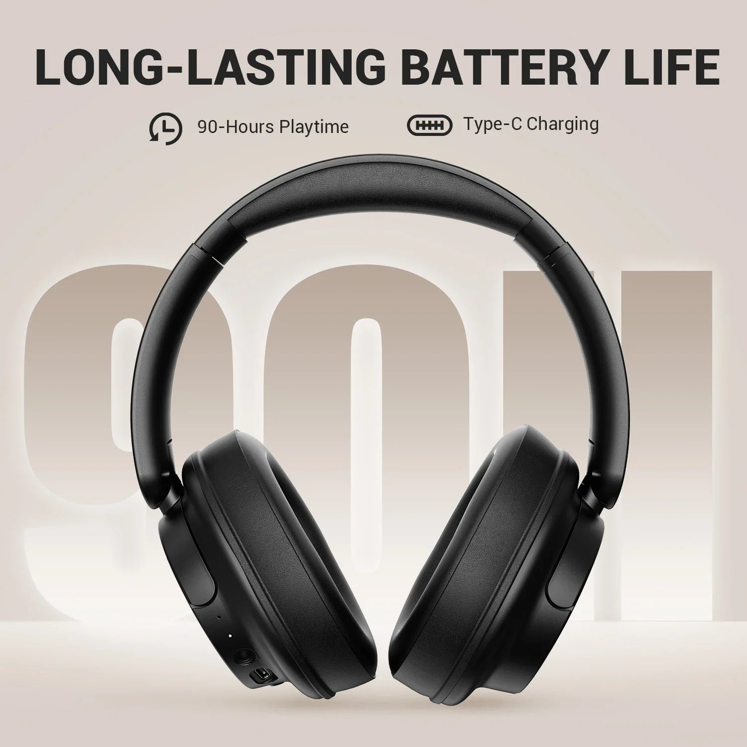 EKSA V16 Wireless Headphones Bluetooth 5.3 Over Ear Headset With Mic Bass/Pop Mode Hi-Res HiFi Wired Headphones 90H APP