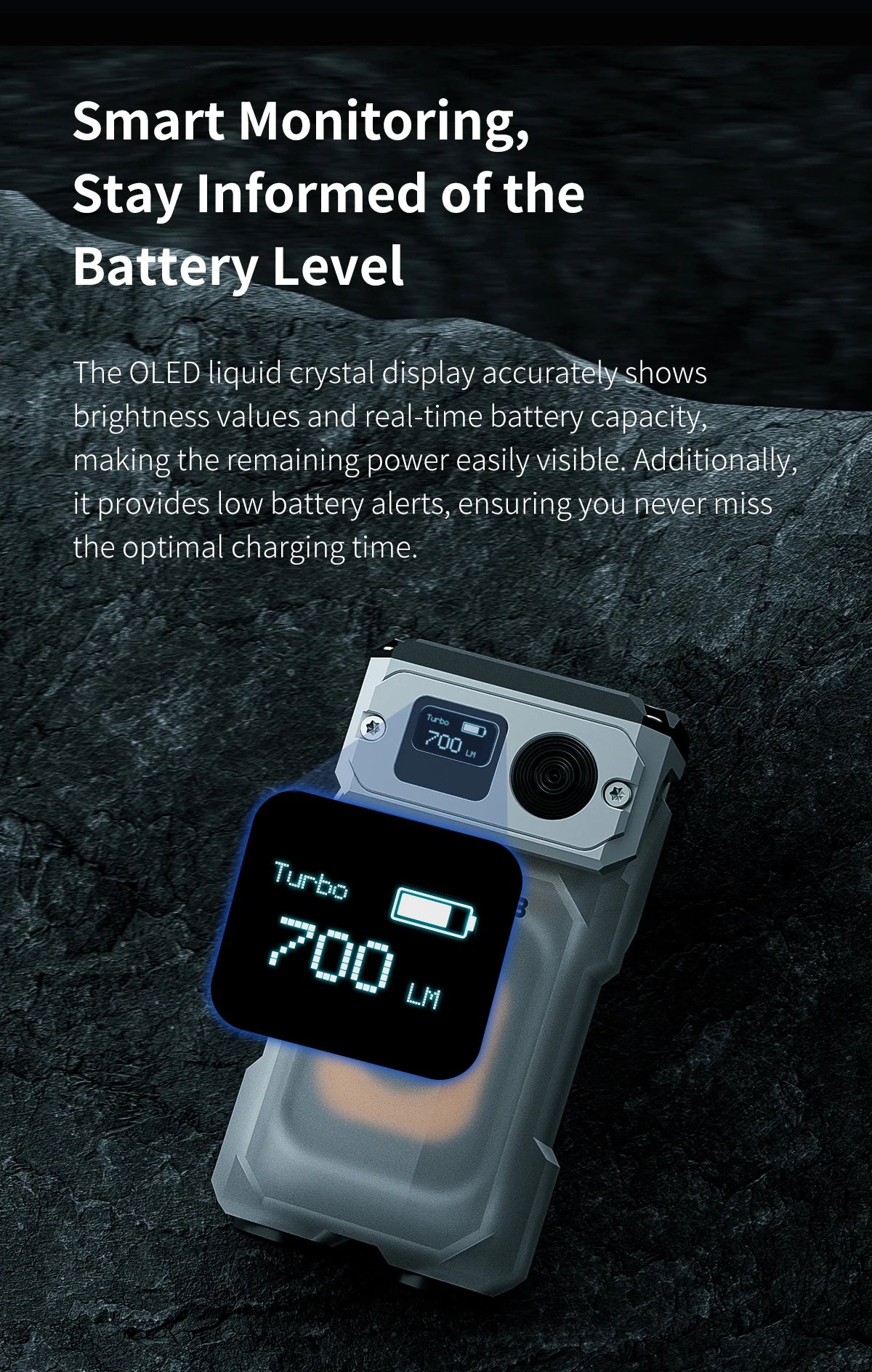 700 Lumen Rechargeable Swivel Head EDC Flashlight With Wireless Charging Case
