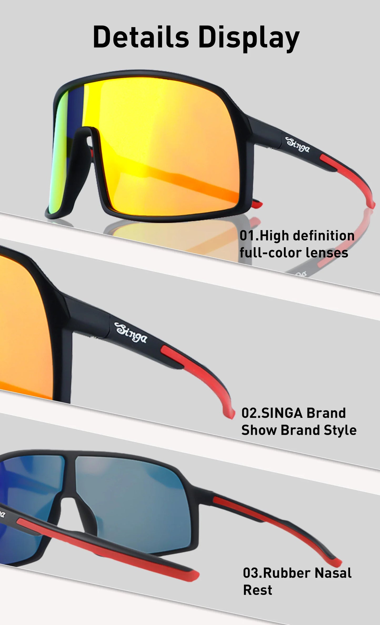 Photochromic Cycling Sports Sunglasses UV400 Outdoor Bike Eyewear