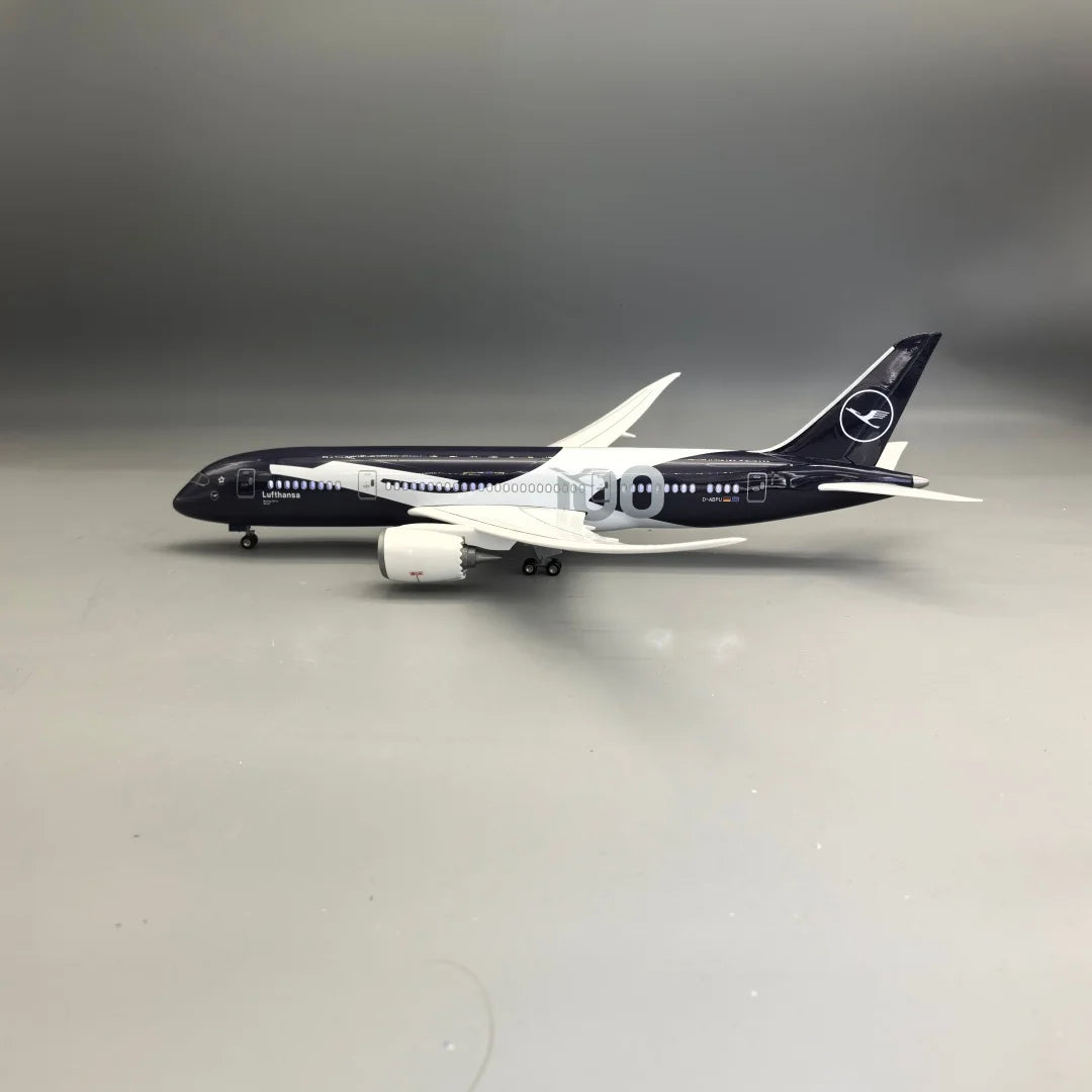 43CM Lufthansa B787 Collectible Airplane Model with Lights
