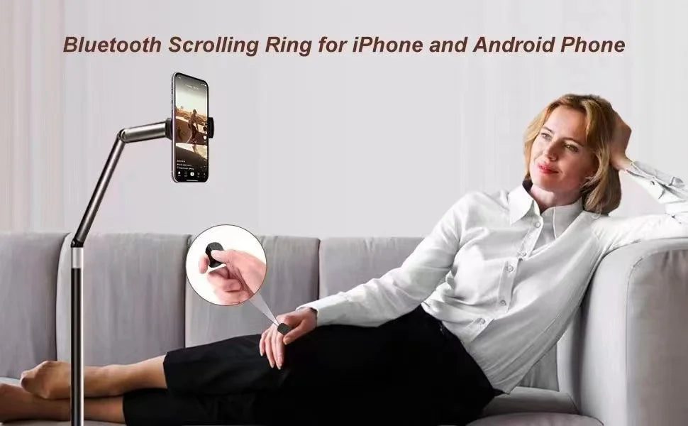 Tiktok Scrolling Ring Tiktok Remote Control Is Suitable for Iphone, iPad Bluetooth Page Turning Ring Roller, Both Camera Shutter, Short Video and Music Remote Control Function, Compatible with Ios and Android Phones