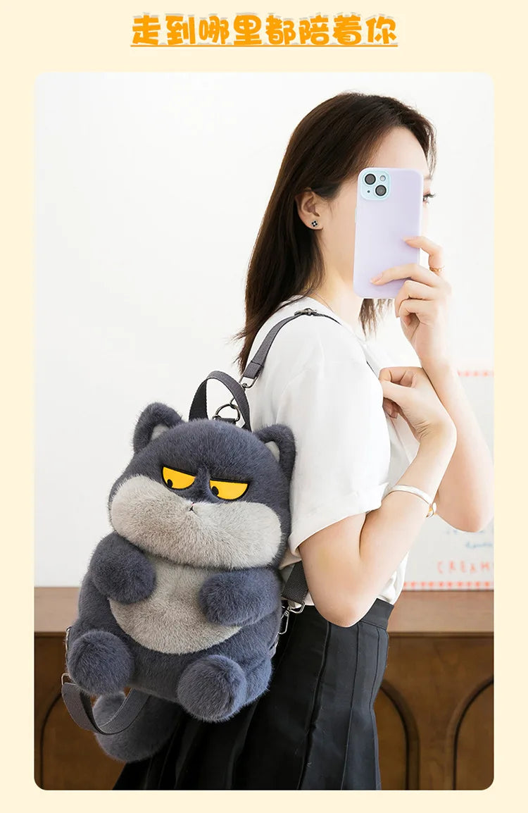 Kawaii Plush Stuffed Cat Doll Backpack Cute Kids Birthday Xmas Gift 2025 New Arrival Plush Toy for Children Girls Soft Cuddly