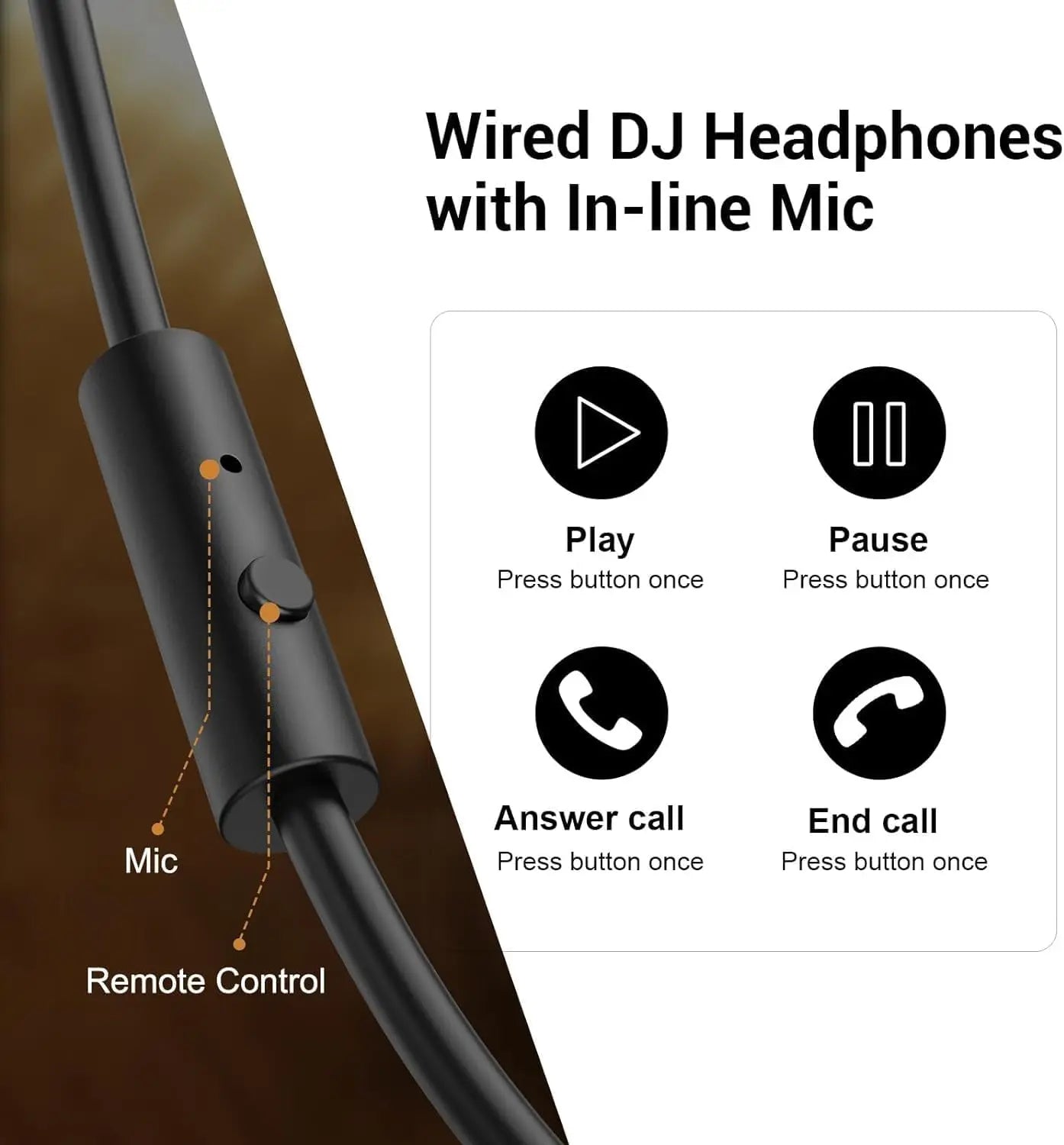Wired Headphones Professional Studio Pro 10/30/50 DJ Headphones With Microphone Over Ear HiFi Hi-Res Monitor Headset