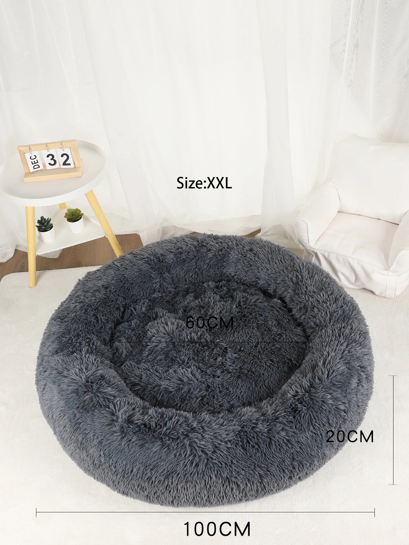 Washable Plush Dog Bed Fluffy Pet Sofa Cushion