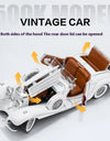Diecast 1/18 1936 500K Classic Car Alloy Metal Model Sound And Light Toy Collect Display Ornament