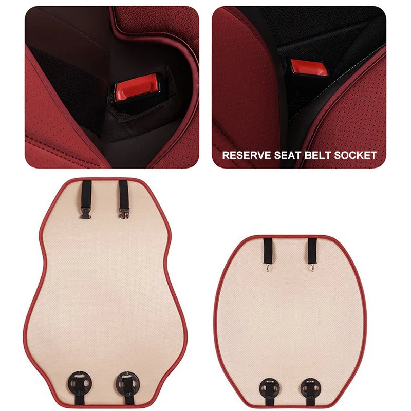 Universal Car Seat Cushion Nappa Leather Breathable Car Seat Covers Comfortable Four Seasons Auto Seat Protector Car Chair Pads