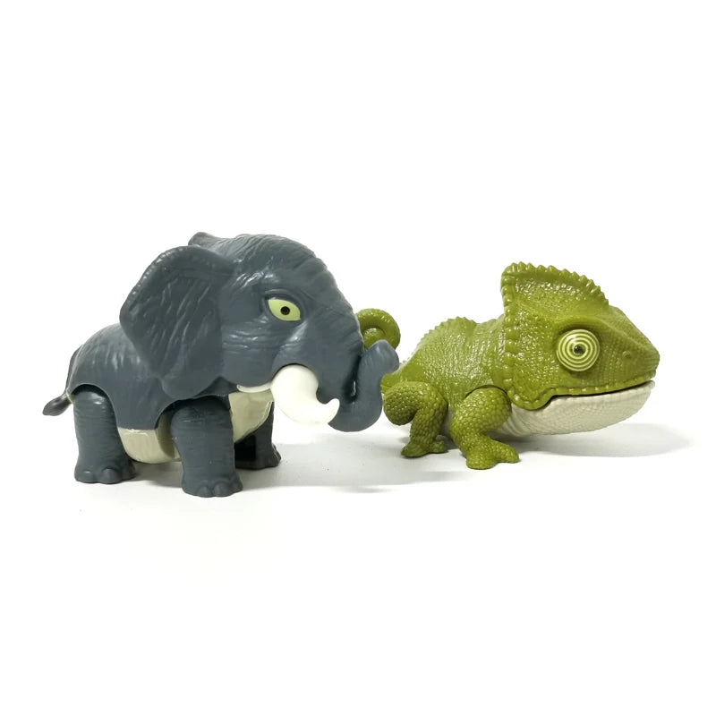 Finger Figure Toy Animal Hippo Elephant Chameleon Model Biting Hand Tricky Jurassic Dinosaur Fidget Dino Park for Children Gift