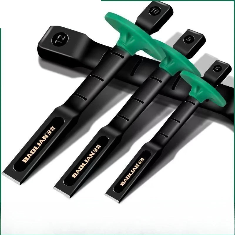 6/8/10/12 Inch Chrome Vanadium Steel Stone Flat Chisel With Hand Guard Construction Cement Masonry Concrete Engraving Cut Tool