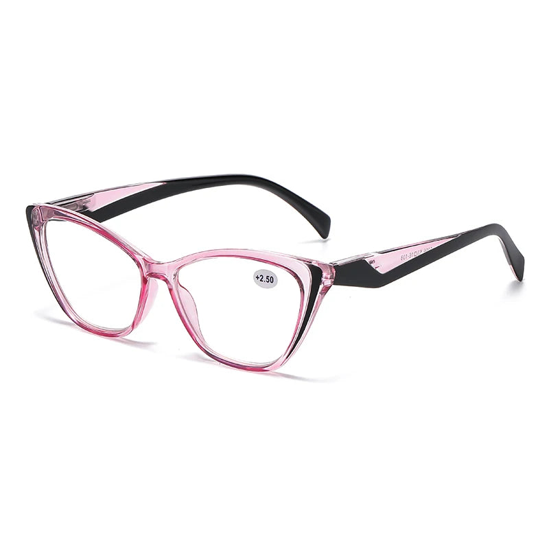 Retro Plastic Cat Eye Reading Glasses Cleat Lens Anti Blue Light Presbyopia Hyperopia Men Reading Eyeglasses +1.0 +1.5
