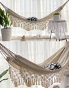 286*140cm Hammock Large Brazilian Macrame Fringe Double Deluxe Hammock Swing 2 Person Net Chair Outdoor Hanging Hammock Swings