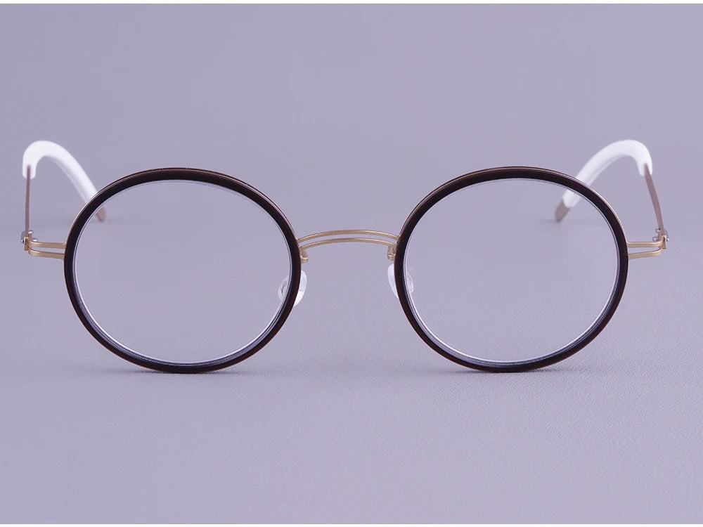 Vintage Round Titanium Acetate Eyeglasses Frame